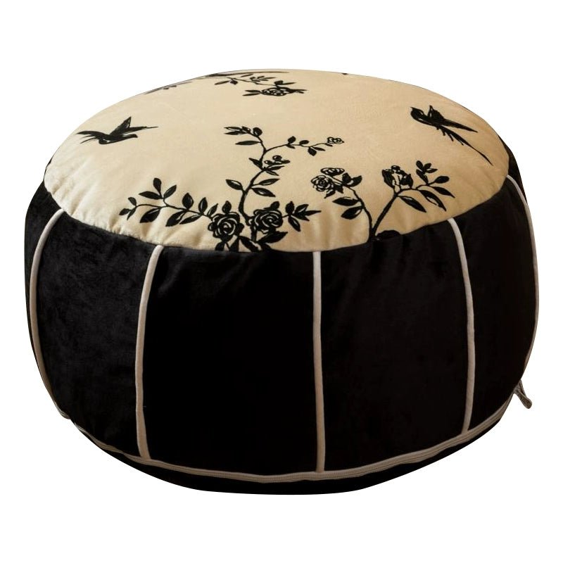 Floral Low Stool Pouf - Mulantique