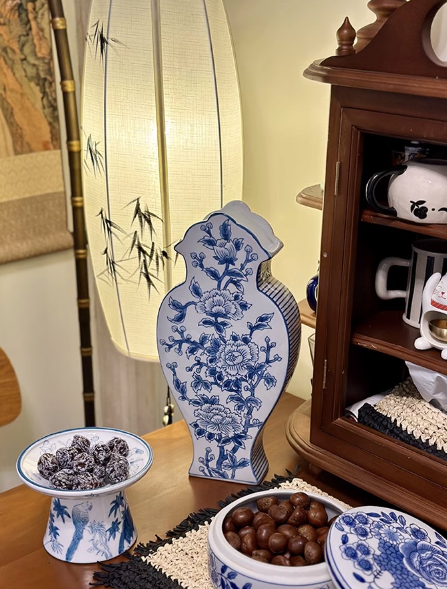 Jingdezhen Blue and White Porcelain Double - Sided Vase - Mulantique