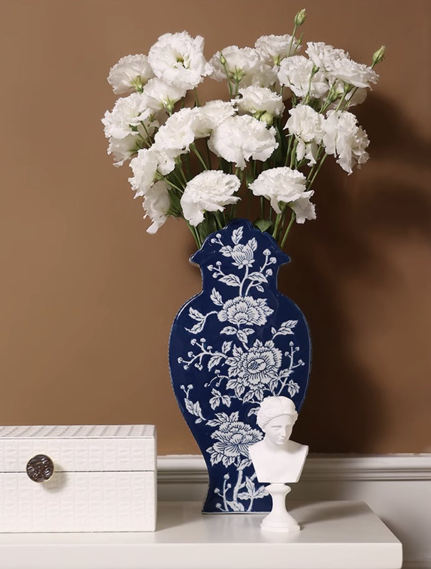 Jingdezhen Blue and White Porcelain Double - Sided Vase - Mulantique