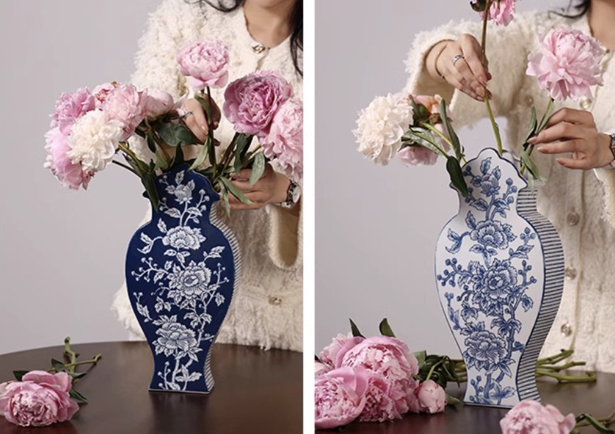 Jingdezhen Blue and White Porcelain Double - Sided Vase - Mulantique