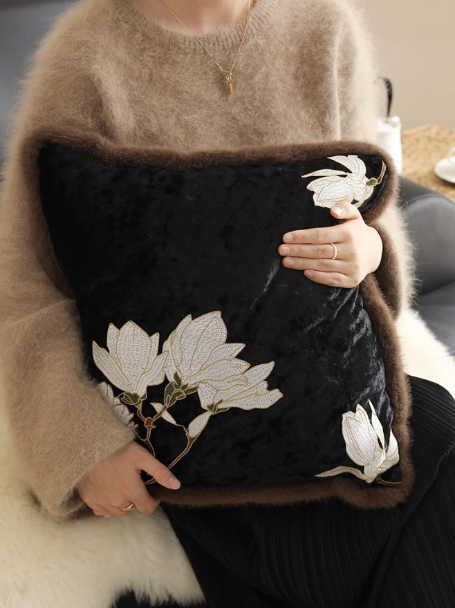 Mulan Embroidered Throw Pillow - Mulantique