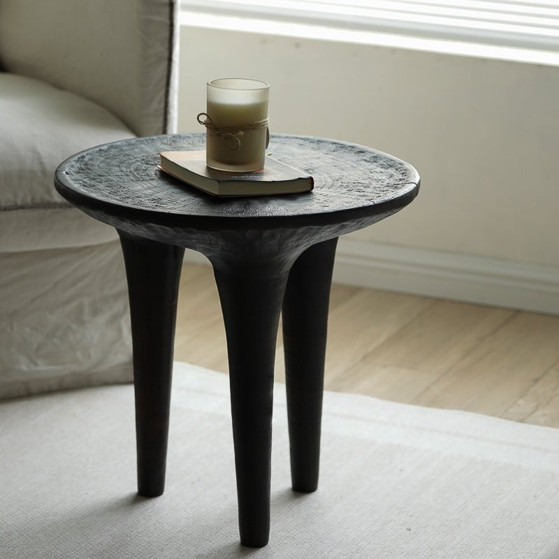 Round Vintage Wabi - Sabi Side Table - Mulantique