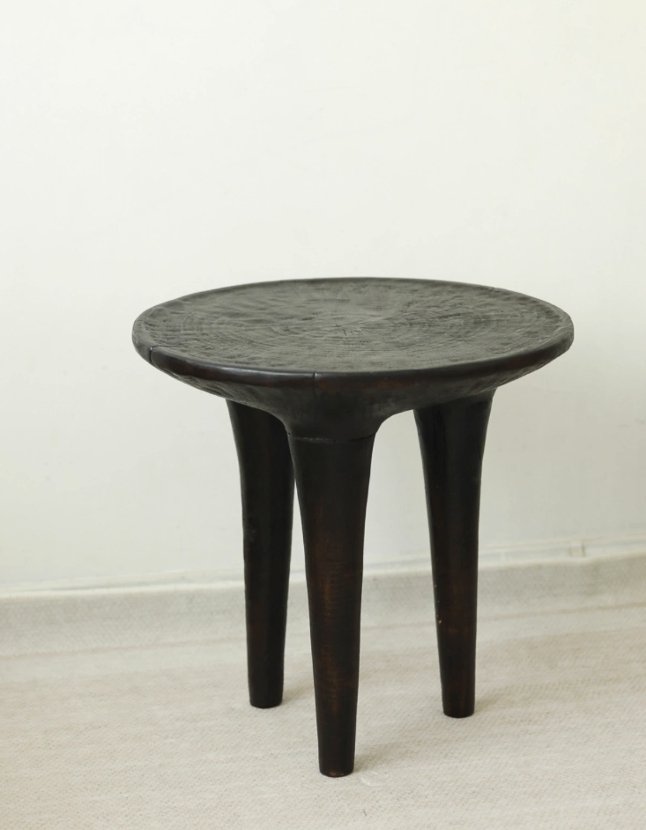 Round Vintage Wabi - Sabi Side Table - Mulantique