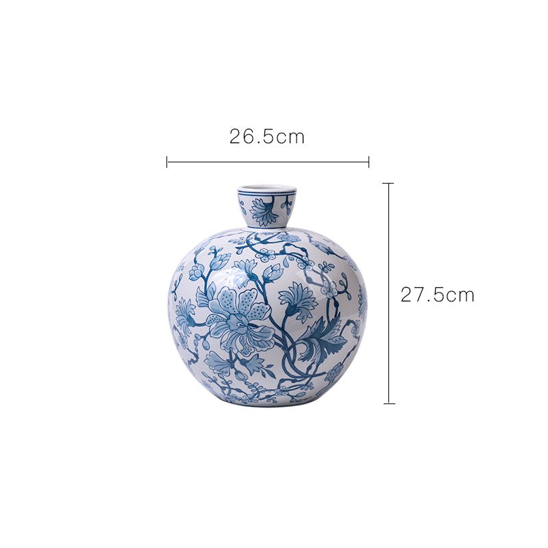 Serenity Series Blue and White Porcelain Vase - Mulantique