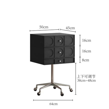 Solid Wood Storage Cabinet with Adjustable Lift and Rotating Design - Mulantique