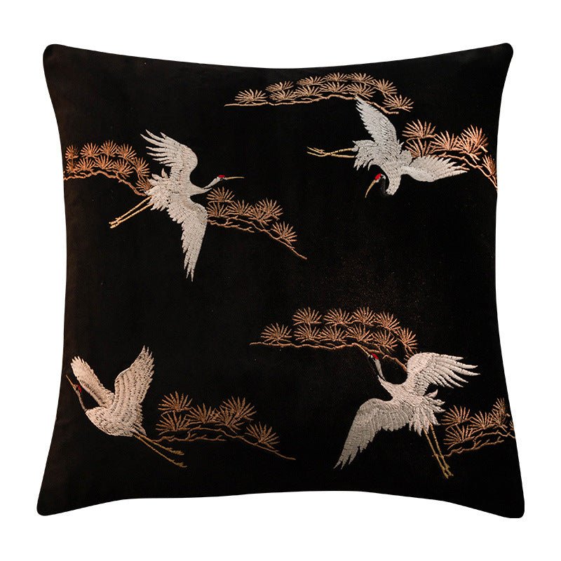 Vintage - Style Embroidered Throw Pillow - Mulantique