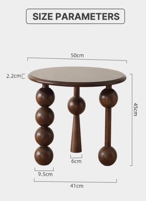 Walnut Wood Round Side Table - Mulantique