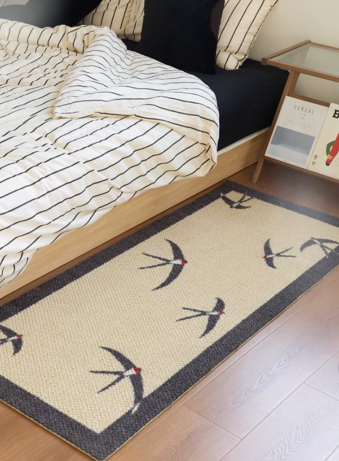 Wool Vintage - Style Magpie Pattern Runner Rug - Mulantique