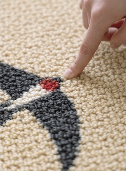 Wool Vintage - Style Magpie Pattern Runner Rug - Mulantique