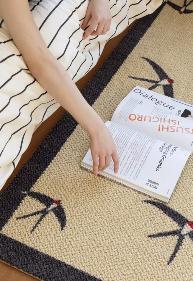 Wool Vintage - Style Magpie Pattern Runner Rug - Mulantique